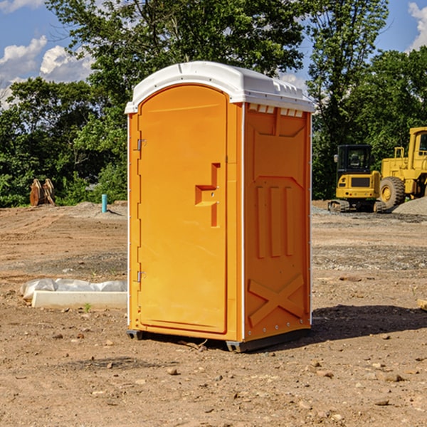 how often are the porta potties cleaned and serviced during a rental period in Truesdale